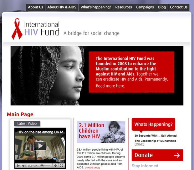Charity web design - International HIV Fund