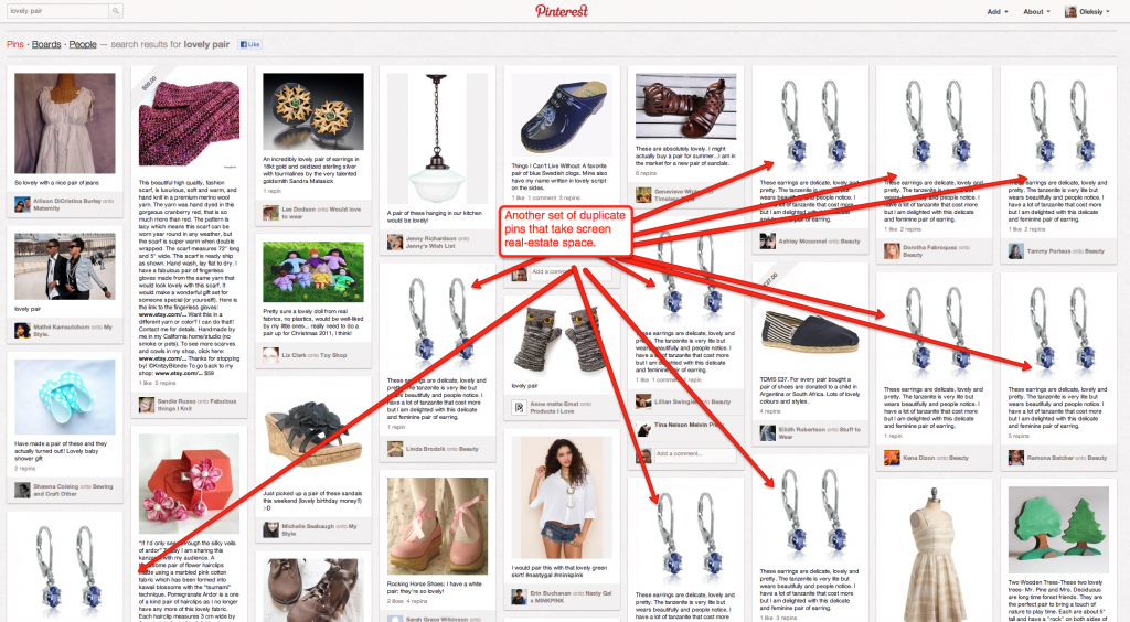 Pinterest's Duplicate Content in Search