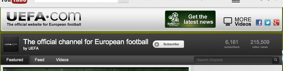 Euro 2012 on YouTube